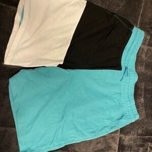 Boys Black, White, and Blue Colorblock Shorts